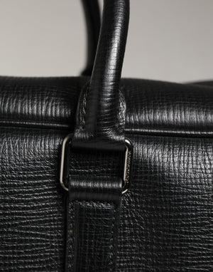 Black Car Man Applique Leather Weekender Borse Bag