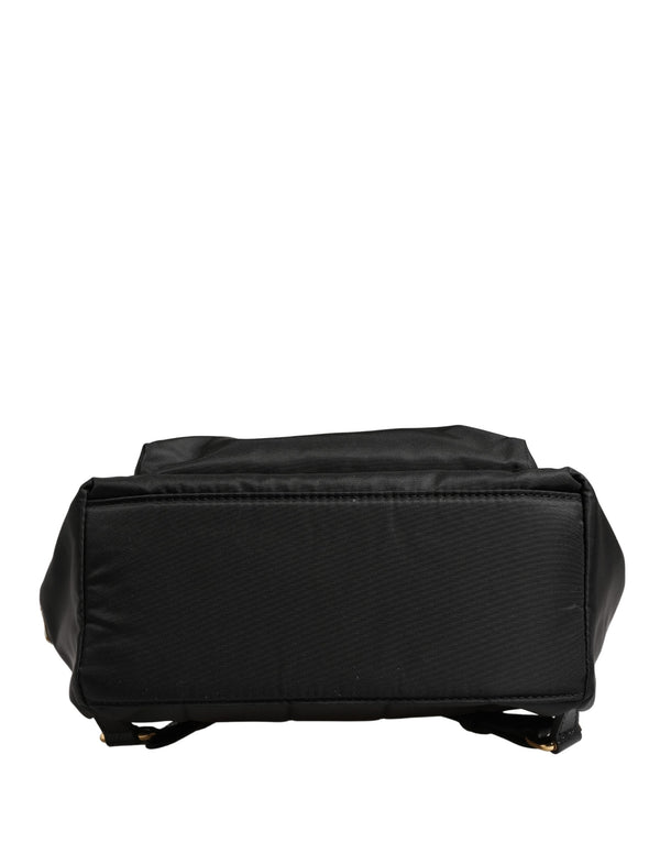 VULCANO Black Nylon #DGFAMILY Embellished Backpack Bag