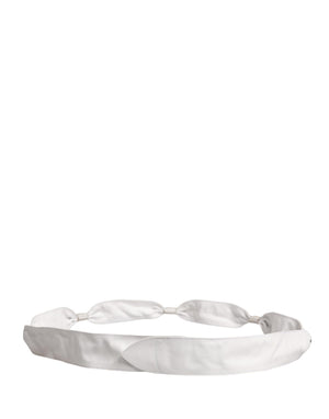 Women White Leather Embellished Wide Waist Cintura Belt
