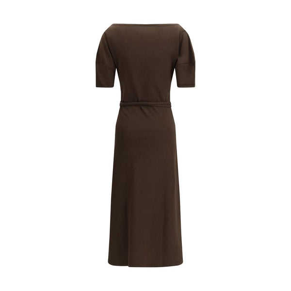Brown Cotton Casual Dress