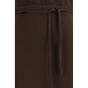 Brown Cotton Casual Dress