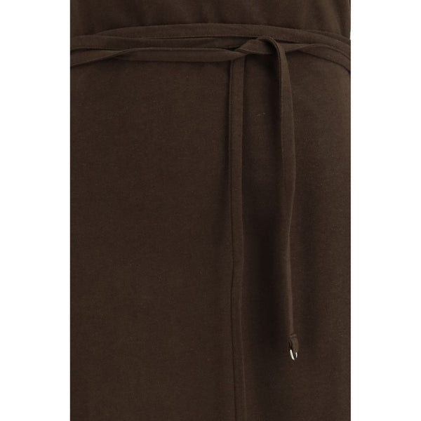 Brown Cotton Casual Dress