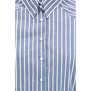 Blue Cotton Pattern Shirt