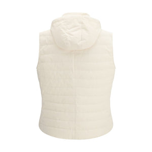 Beige Polyester Sleveless Jacket