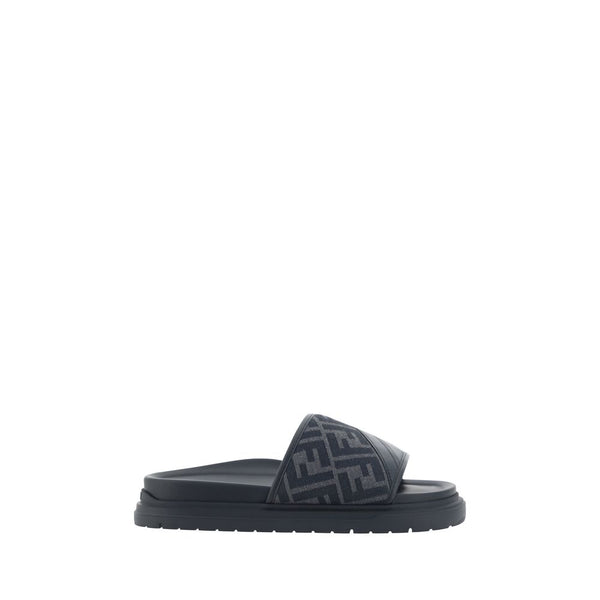 Gray Fabric Sandals