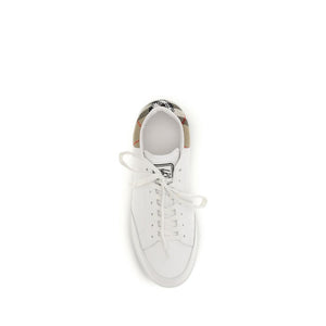 White Calf Leather Bos Taurus Low Top Sneakers