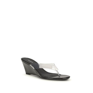 Black Pvc Flip-Flop Sandals