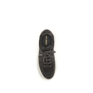 Gray Calf Leather Bos Taurus Low Top Sneakers