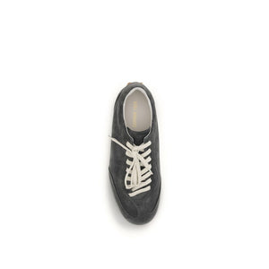 Gray Calf Leather Bos Taurus Low Top Sneakers