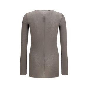 Brown Cotton Long Sleeve T-Shirt