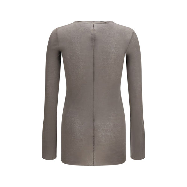 Brown Cotton Long Sleeve T-Shirt