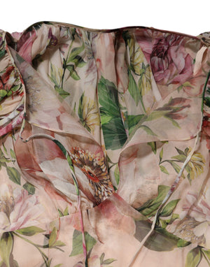 Multicolor Floral Silk Layered Maxi Dress