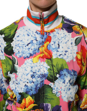 Multicolor Floral Print Zip Cardigan Jacket