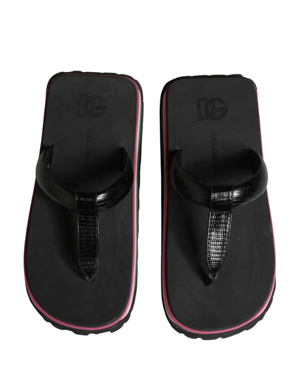 Multicolor Rubber Chunky Flip Flop Shoes