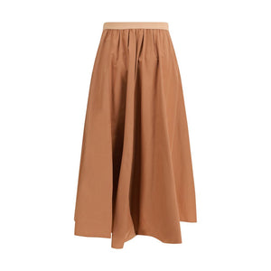 Multicolor Polyester Midi Skirt