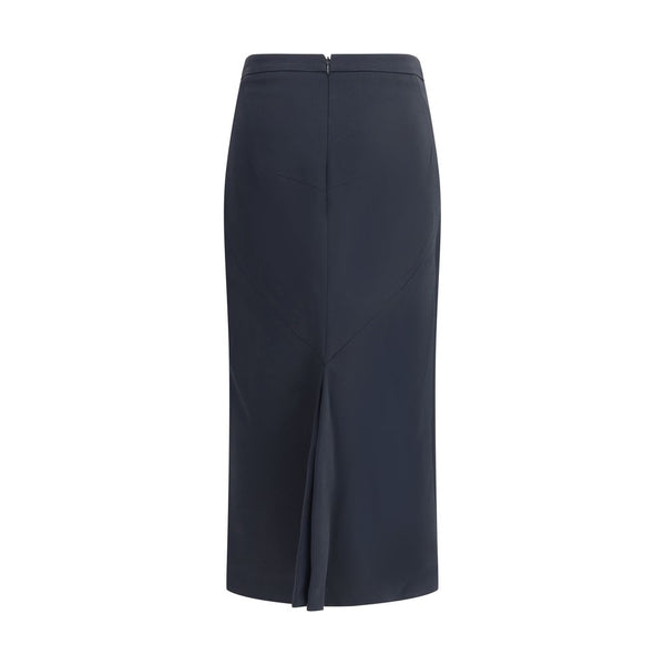 Black Viscose Midi Skirt