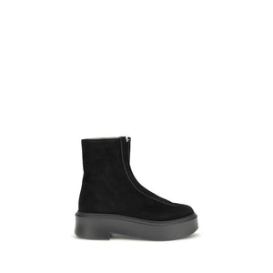 Black Calf Leather Bos Taurus Lace-Up Boots