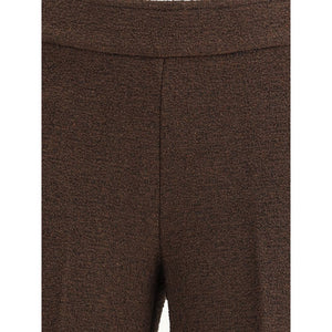 Brown Polyester Casual Pants