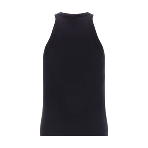 Black Cotton Sleeveles T-Shirt