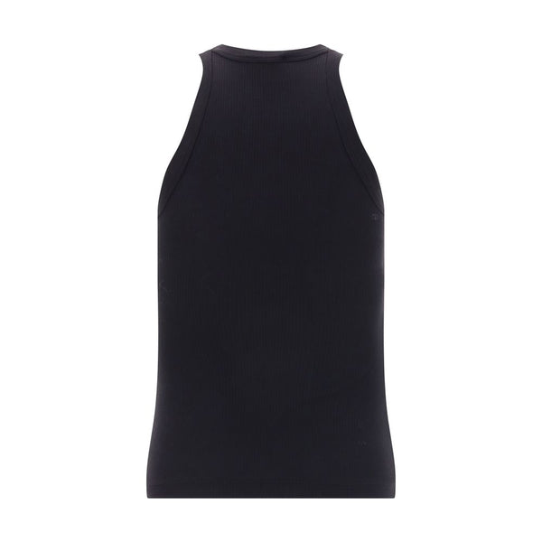 Black Cotton Sleeveles T-Shirt