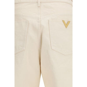 Beige Cotton Jeans Denim