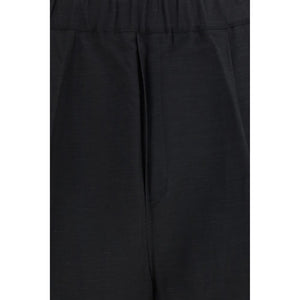 Black Viscose Bermuda Shorts