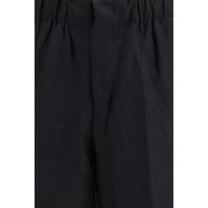 Black Viscose Casual Pants