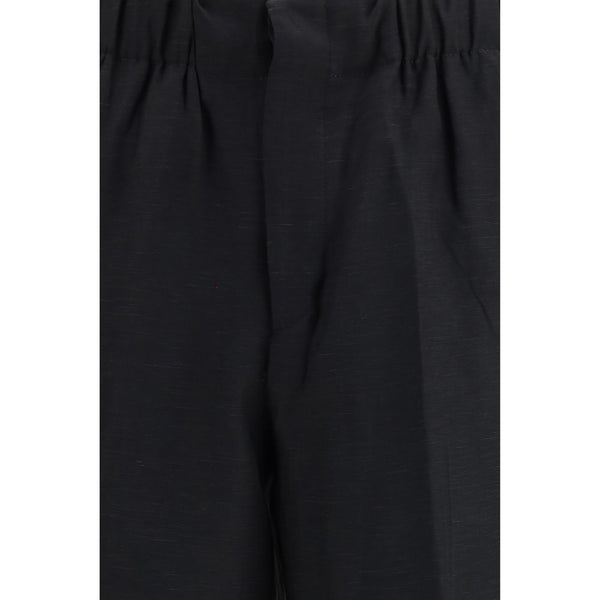 Black Viscose Casual Pants