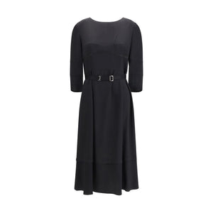 Black Acetate Casual Dress