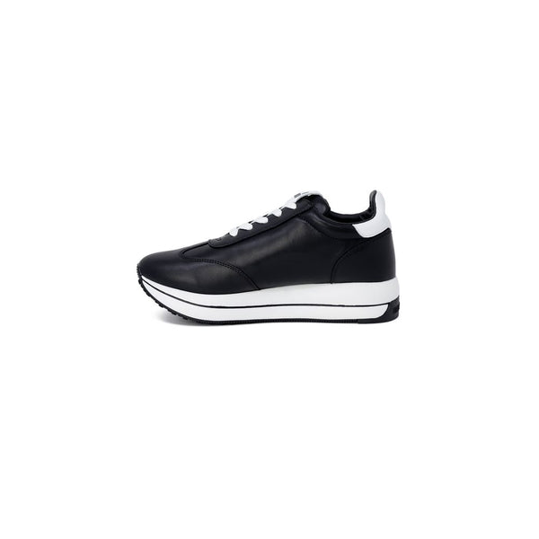 Black Leather Low Top Sneakers