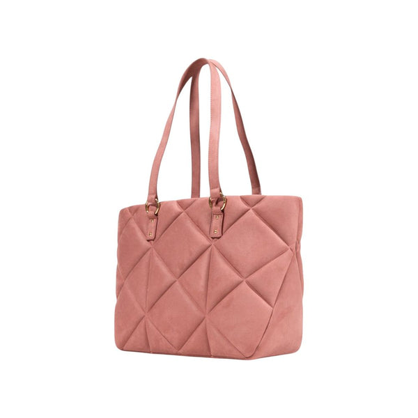 Pink Suede Leather Handbag