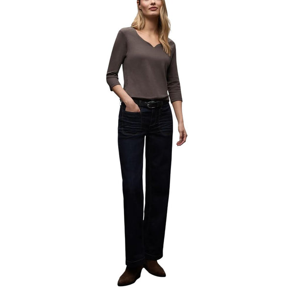Brown Cotton Long Sleeve T-Shirt