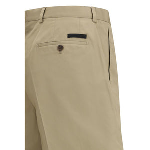 Beige Cotton Bermuda Shorts