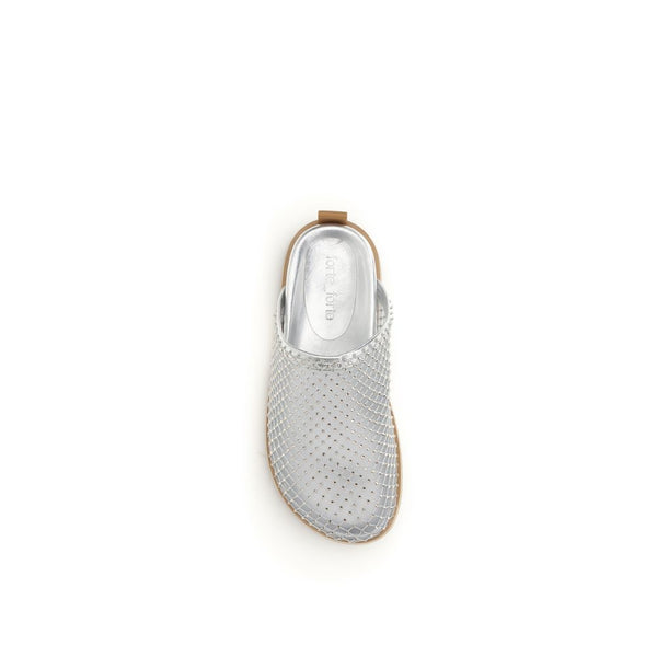 Silver Calf Leather Bos Taurus Mules