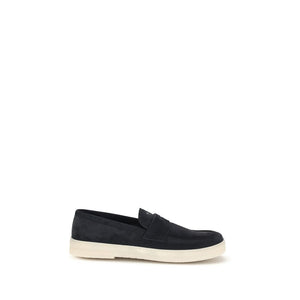 Blue Calf Leather Bos Taurus Slip-On Loafers