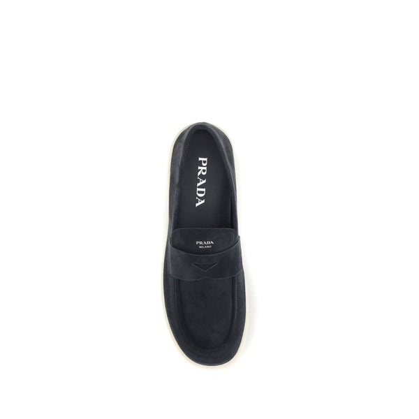Blue Calf Leather Bos Taurus Slip-On Loafers