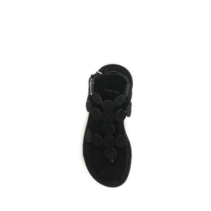 Black Calf Leather Bos Taurus Platform Sandals