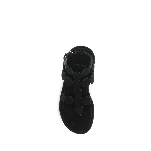 Black Calf Leather Bos Taurus Platform Sandals