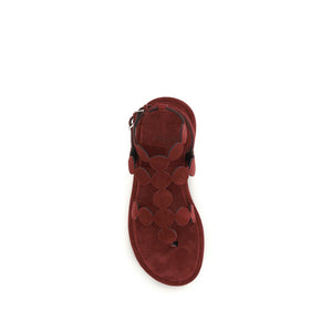 Brown Calf Leather Bos Taurus Platform Sandals