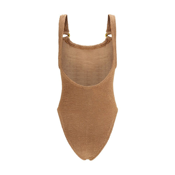 Brown Polyamide One-Piece Swimsuit