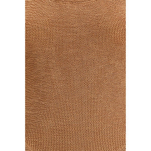 Brown Polyamide One-Piece Swimsuit