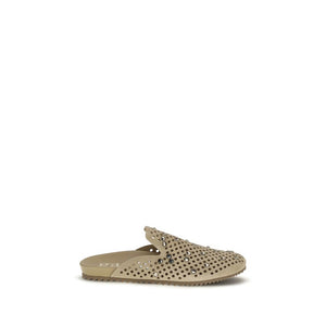 Beige Calf Leather Bos Taurus Mules