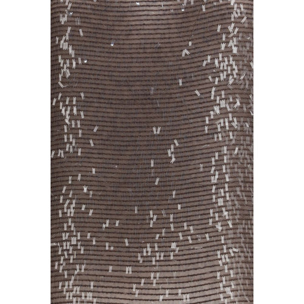 Brown Silk Sleeveles T-Shirt