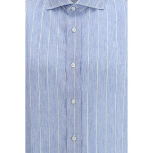 Blue Linen Pattern Shirt