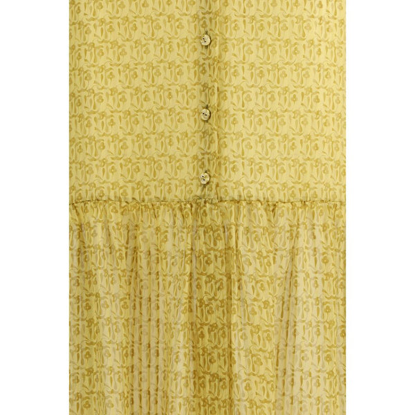 Bicolor Silk Long Skirt