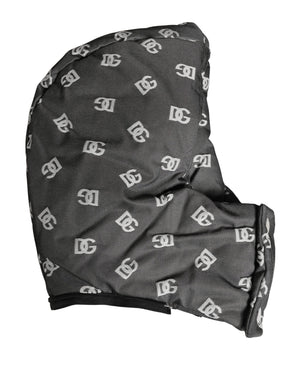Black Logo Print Whole Head Wrap Capello Hat