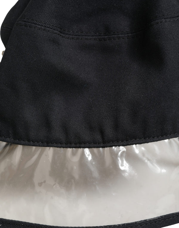 Black Cotton Plastic Fisherman Bucket Capello Hat