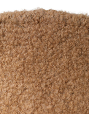 Beige Virgin Wool Fur Women Knitted Capello Hat