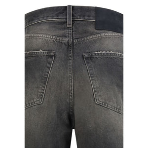 Black Cotton Relaxed Fit Jeans
