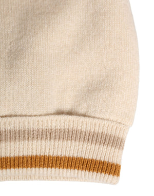Beige Cashmere Knitted Women Winter Beanie Hat